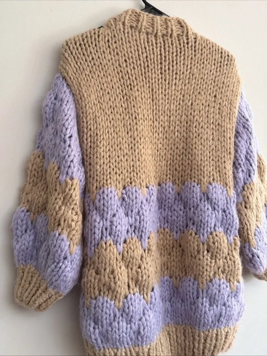 NWT Anthropologie X Free People M Cozy Clouds Chunky Open Knit Texture Cardigan - Picture 10 of 13